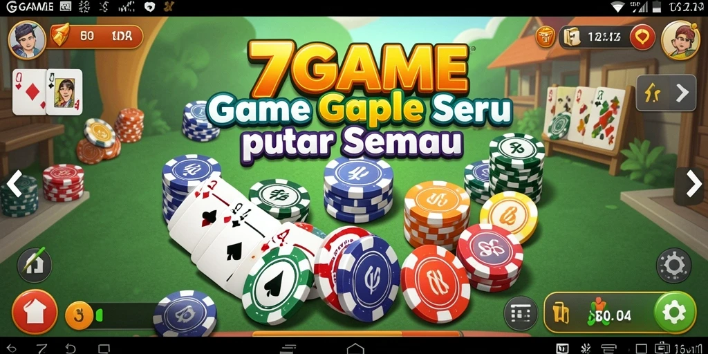 Tampilan gameplay menarik dari 7GAME dalam suasana Gaple.