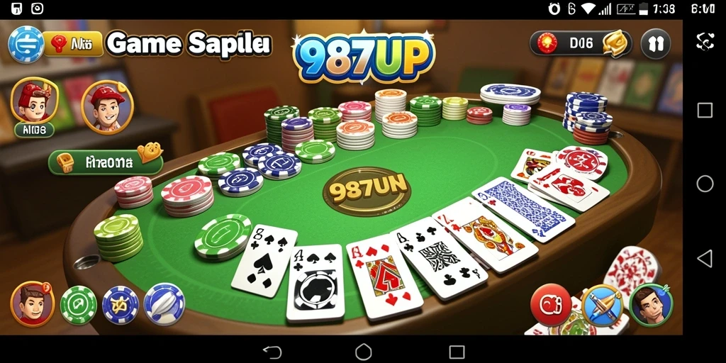 Screenshot gameplay Gaple di 987UP yang seru.