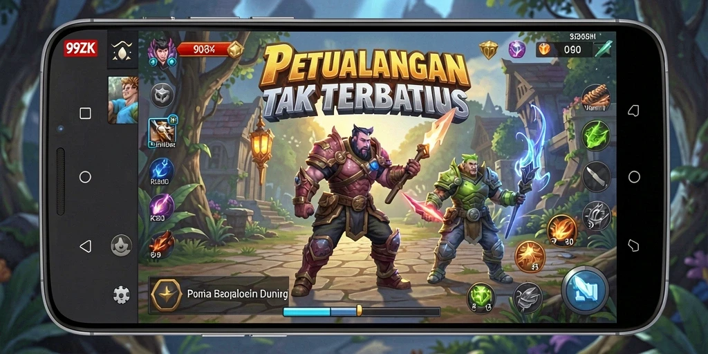 Tampilan gameplay <strong>99ZK</strong> menampilkan aksi petualangan yang seru dan grafis menawan.