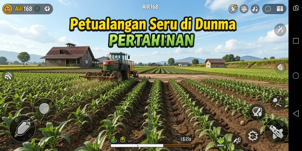 Tangkapan layar dari gameplay AIR168 yang menunjukkan aktivitas bertani.