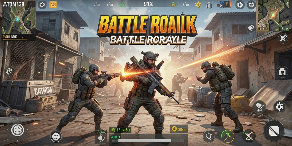 Tangkapan layar gameplay seru di ATOM138 dengan aksi pertempuran yang mendebarkan.