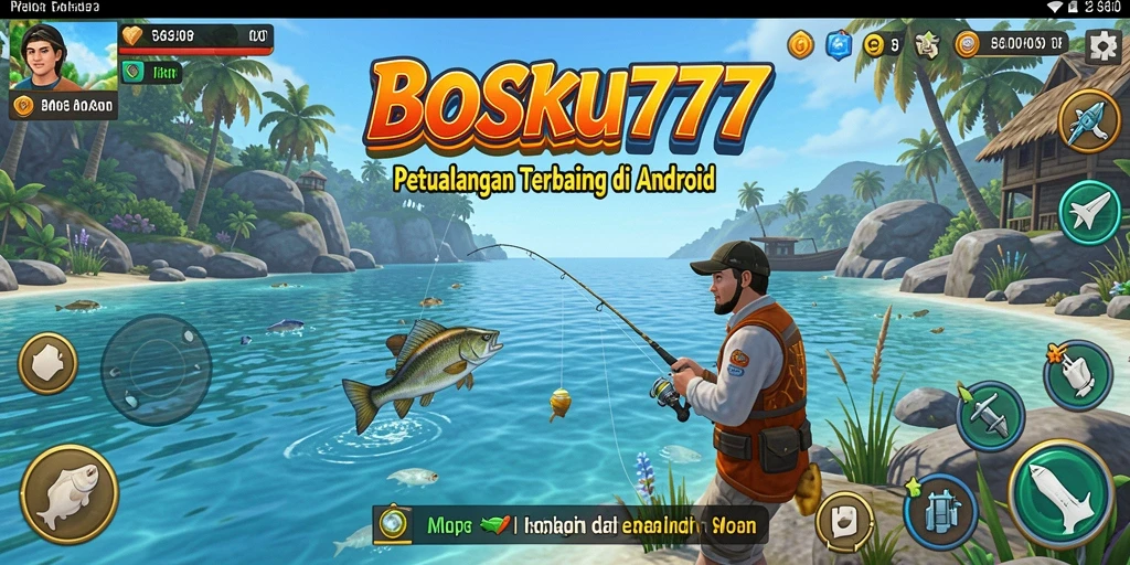 Tampilan gameplay seru dari <strong>BOSKU777</strong> yang menunjukkan aksi menangkap ikan.