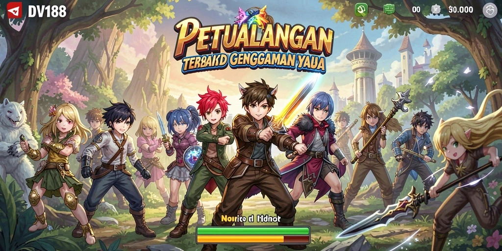 Screenshot utama DV188 menampilkan pertempuran seru di dunia Anime.