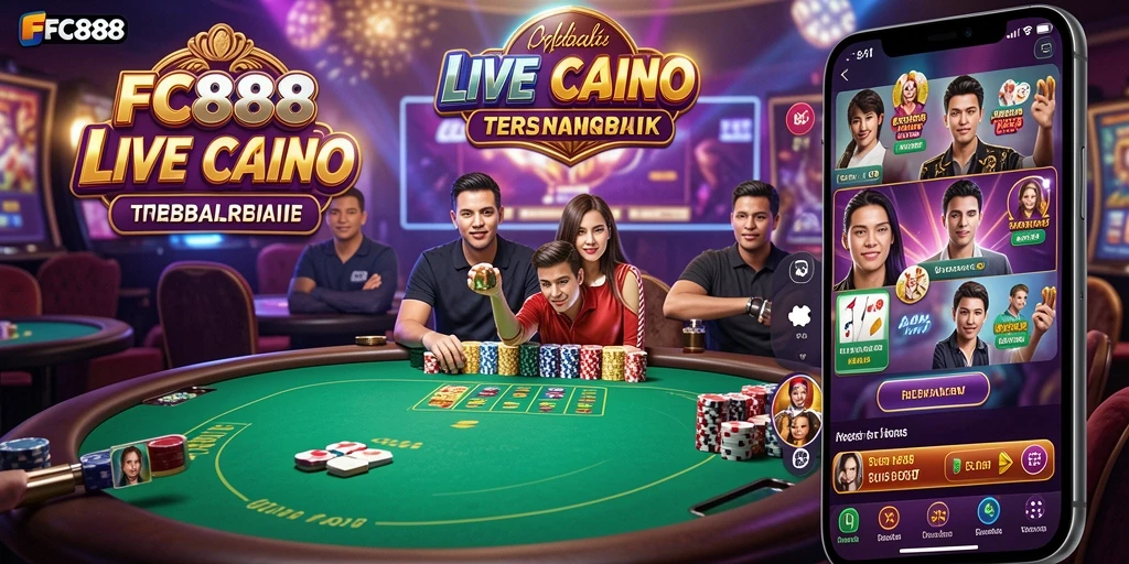 Tampilan gameplay menarik dengan dealer langsung di aplikasi Live Casino.