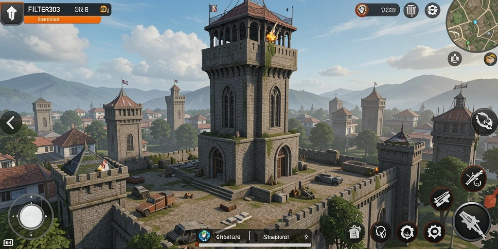 Tampilan dinamis permainan Tower Defense FILTER303 dengan strategi menara yang efektif.