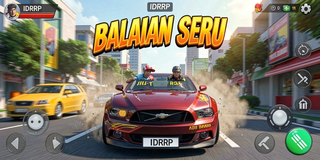Gameplay seru dan menegangkan di lintasan balap IDRRP.