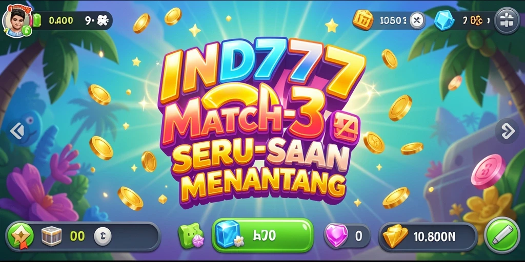 Tampilan gameplay seru dalam IND777 dengan berbagai tantangan Match-3.