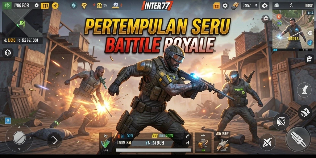 Tampilan gameplay seru dalam pertandingan Battle Royale di INTER77.