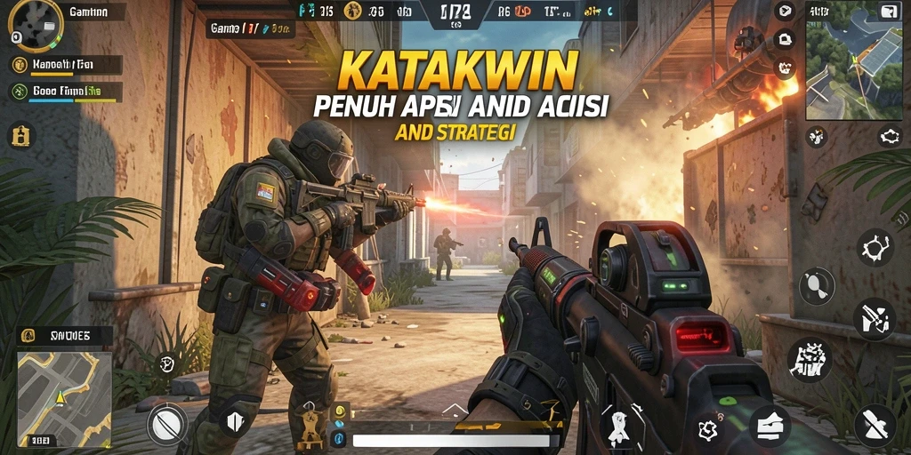 Tampilan aksi seru dalam KATAKWIN saat pertempuran berlangsung.