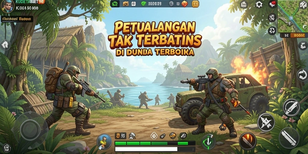 Screenshot gameplay KUDETABET98 yang menampilkan petualangan di dunia terbuka.