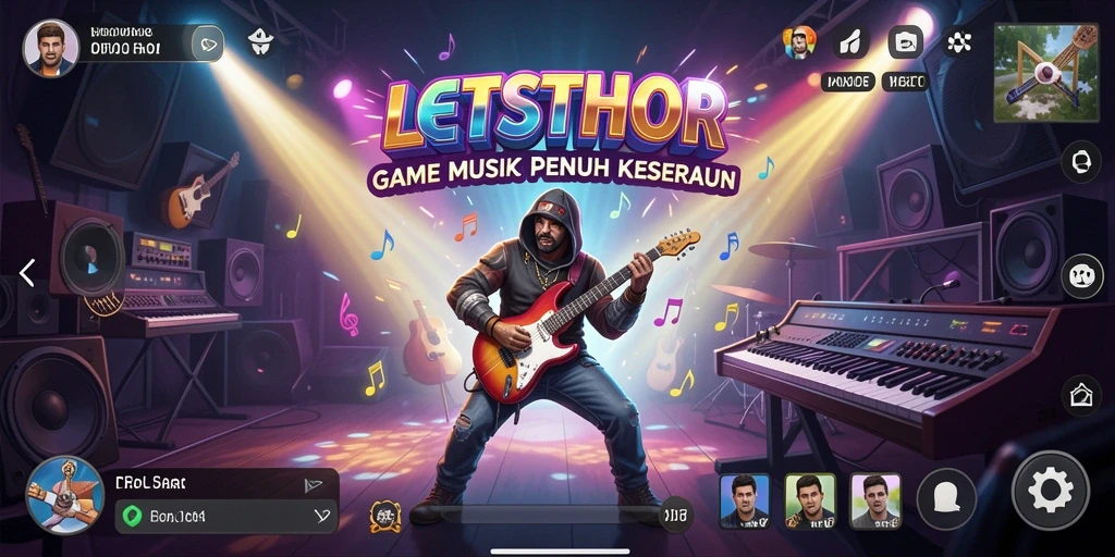 Gameplay LETSTHOR yang seru dengan berbagai lagu musik.