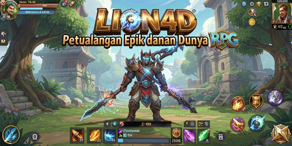 Tangkapan layar menampilkan gameplay seru petualangan RPG LION4D.