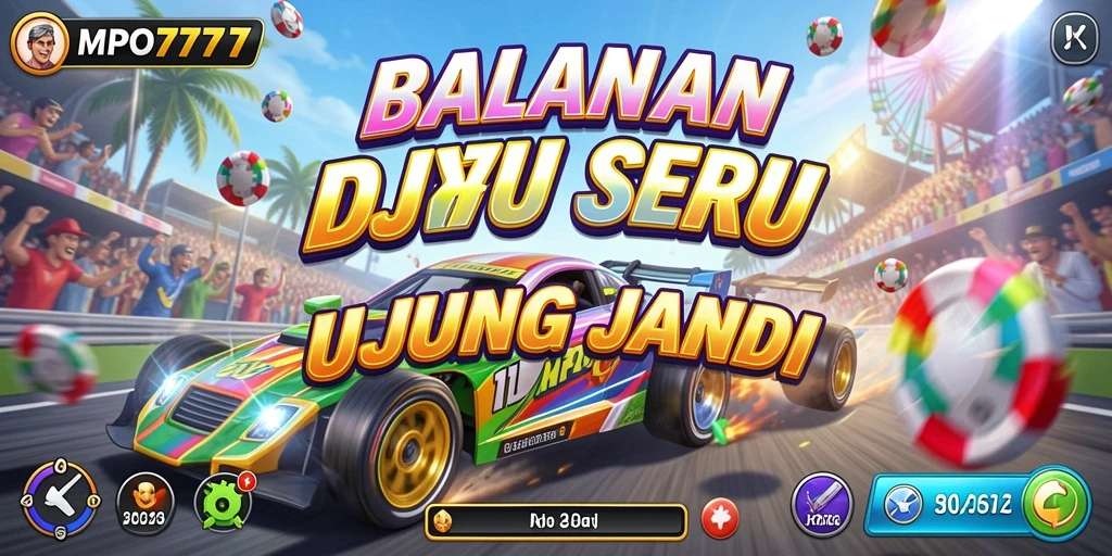 Tampilan seru dari gameplay MPO777 yang menampilkan aksi balapan cepat.