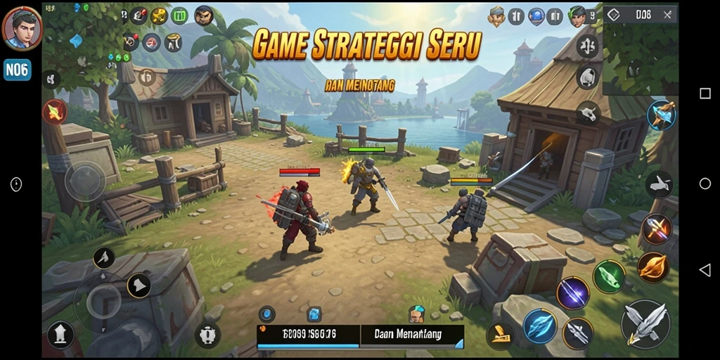 Screenshot gameplay N06 menampilkan pertempuran strategis yang intens.