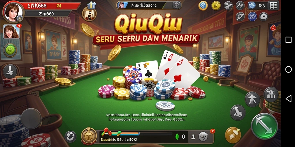 Screenshot gameplay NK666 yang menampilkan suasana permainan QiuQiu.