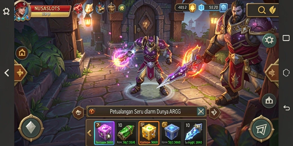Tampilan gameplay NUSASLOTS yang penuh aksi dan petualangan.