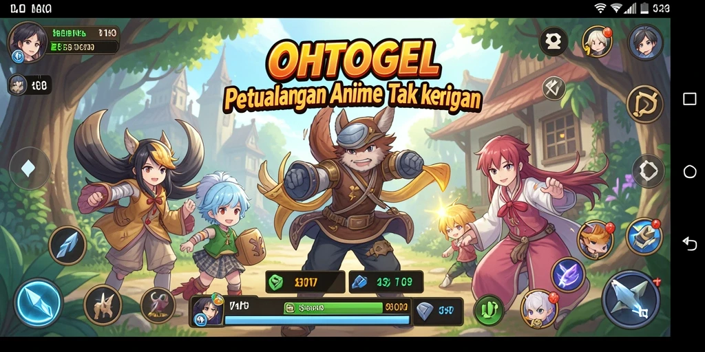 Screenshot utama OHTOGEL menampilkan karakter Anime dalam pertarungan epik.