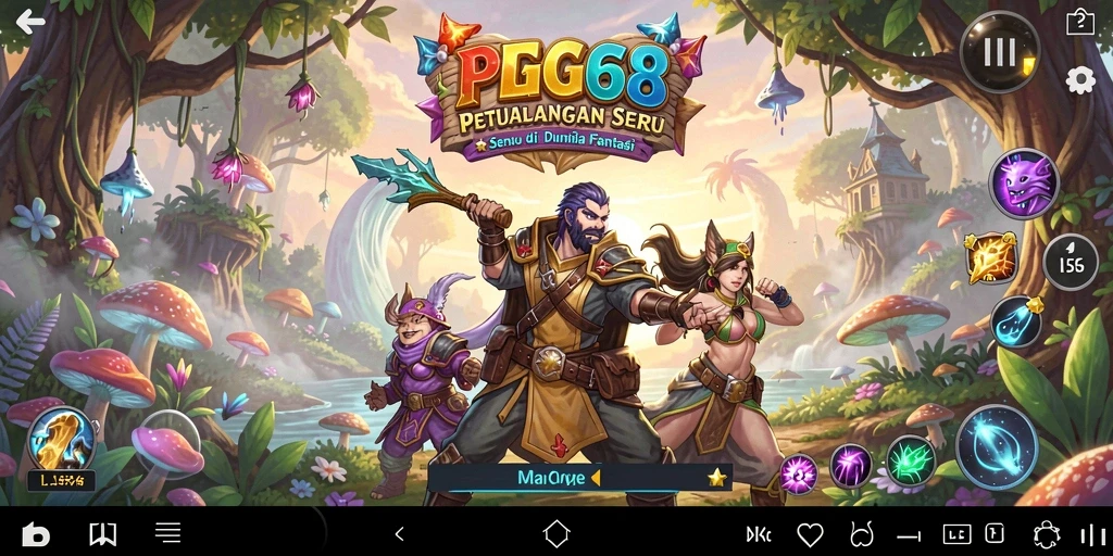 Tampilan gameplay PGG68 yang mendebarkan dan penuh warna.