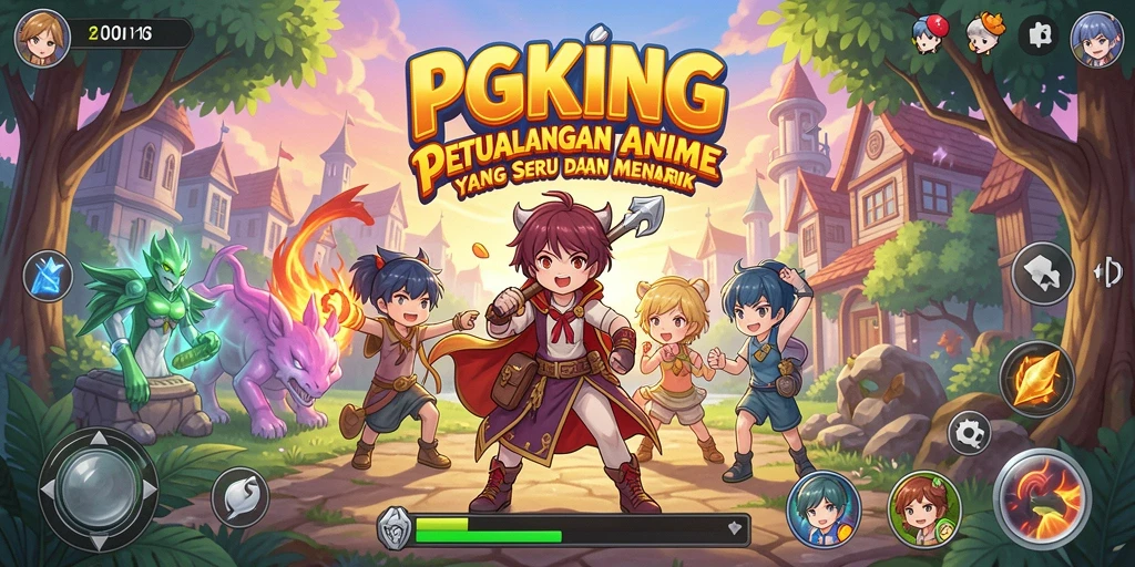 Tangkapan layar PGKING menunjukkan aksi seru dari karakter Anime.