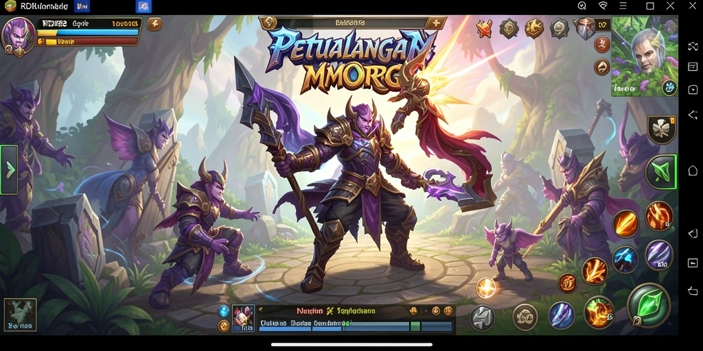Tampilan gameplay epik RDI88 dalam dunia MMORPG penuh warna.
