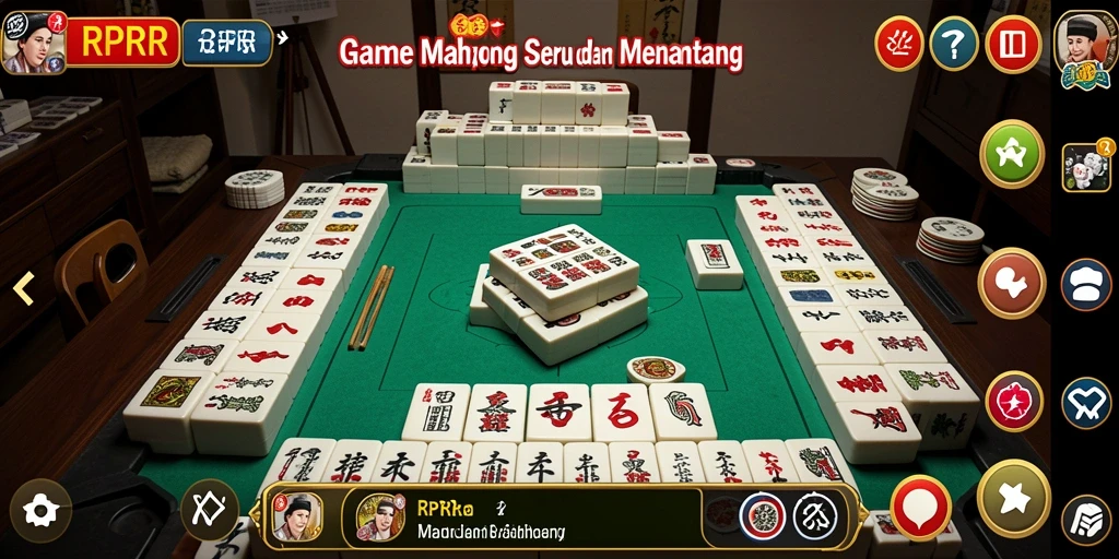 Tampilan gameplay menarik di RPRR yang menampilkan ubin Mahjong.