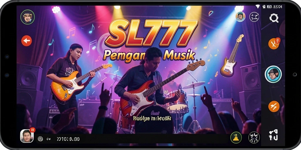 Tangkapan layar SL777 menampilkan gameplay seru dalam permainan musik.