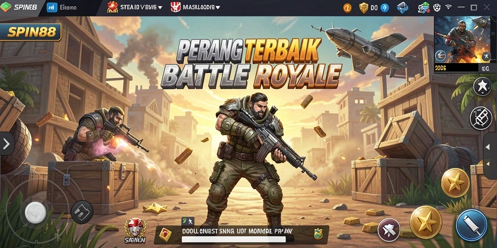 Tampilan seru dari gameplay SPIN88 dalam pertempuran Battle Royale.