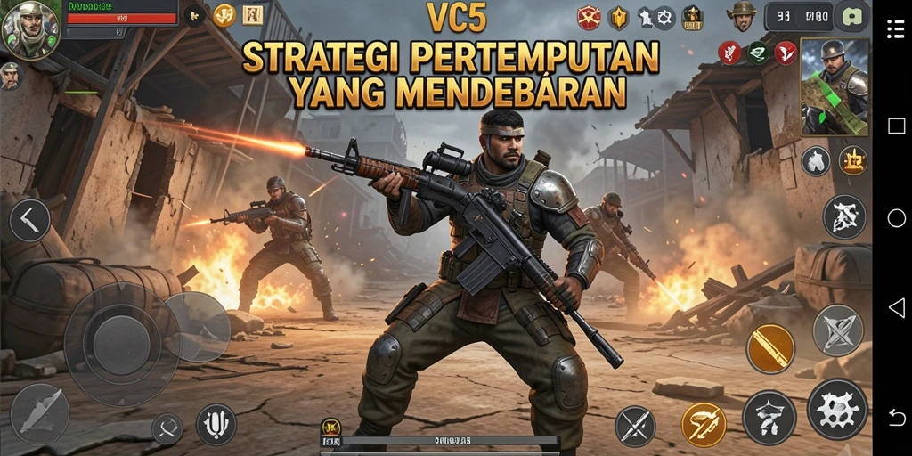 Tampilan screenshot gameplay VC5 dengan strategi pertempuran yang intens.