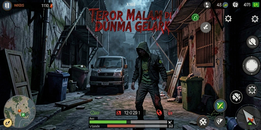 Tangkapan layar menampilkan suasana menyeramkan dari gameplay X168.